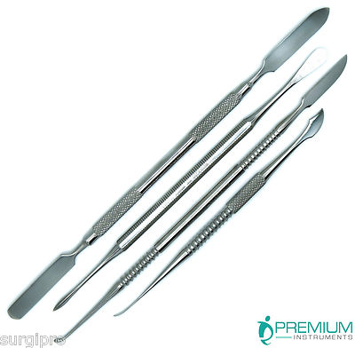 Set of 4 Dental Carving Spatulas   Wax Modeling Mixing Lecron Zahle Beale