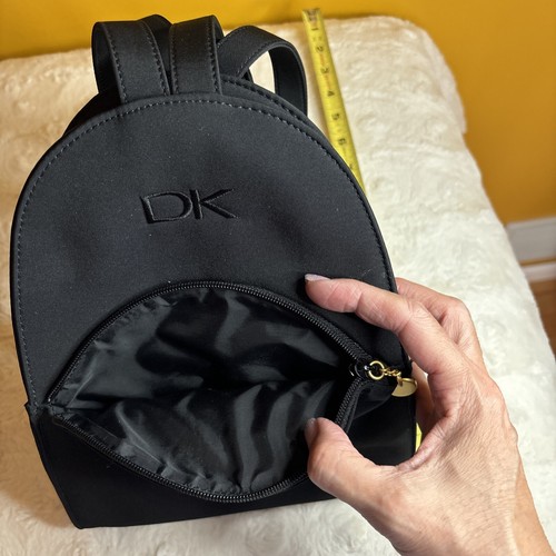 Donna Karan (DK) Black Nylon Mini Backpack With Outside Mesh Zip Pouch - Picture 3 of 12