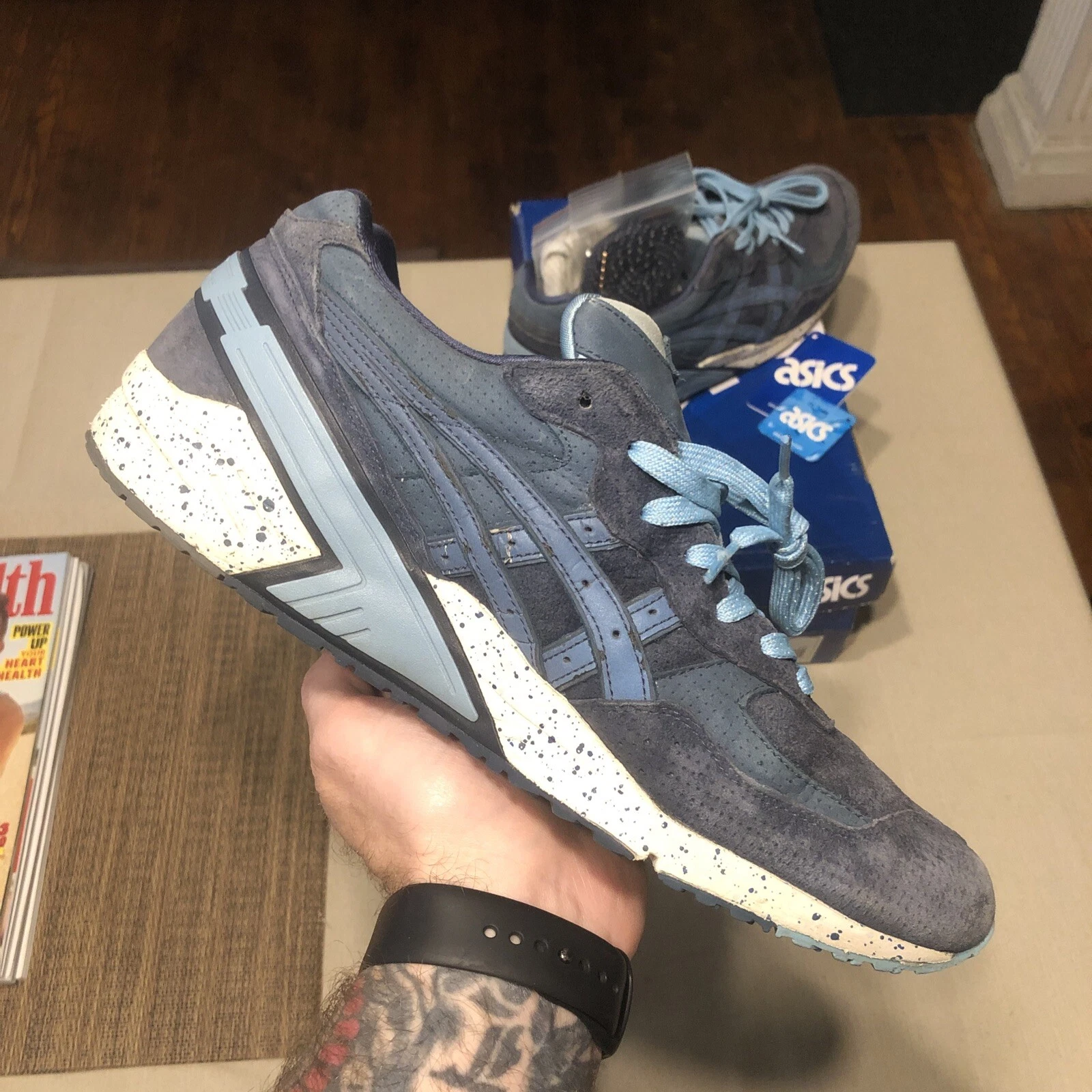 Kith Asics GEL Sight Ronnie Fieg Atlantic Uomo Taglia US 10.5 2015 Navy USATO