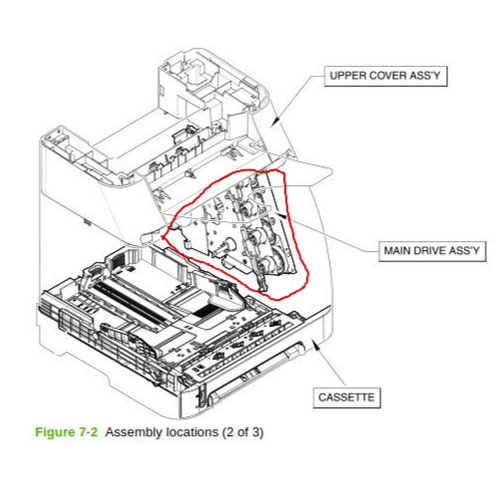 HP Color Laserjet CM1015 MFP Printer PARTS Main Drive Assembly - Picture 6 of 7