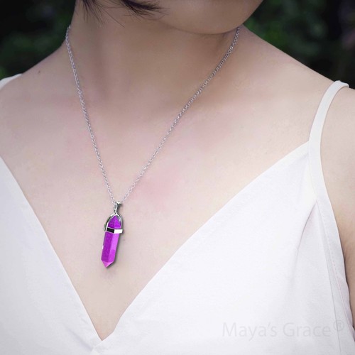 Maya's Grace Gem Stone Quartz Pendant Natural Crystal Necklaces for Women Girls - 第 2/30 張圖片