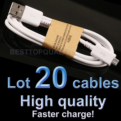20x Wholesale of Great Quality  Micro USB Cable Charger Cord for Samsung S2~S6 - Picture 1 of 4