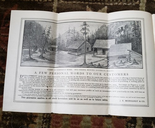 Antigua Empress Mining & Milling Co. Big Creek Mining Dist. Folleto de stock de Idaho - Imagen 3 de 11