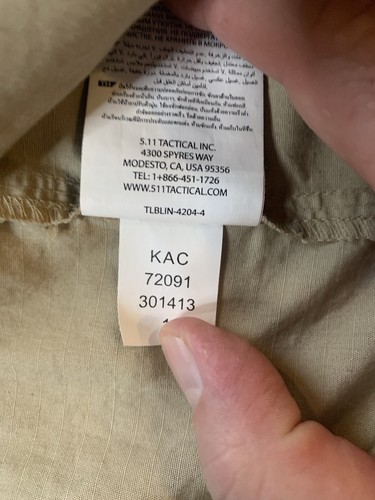5.11 Tactical Shirt Adult XPRT Rapid Tan Workwear Military Padded Men 2xl XXL - Picture 5 of 11