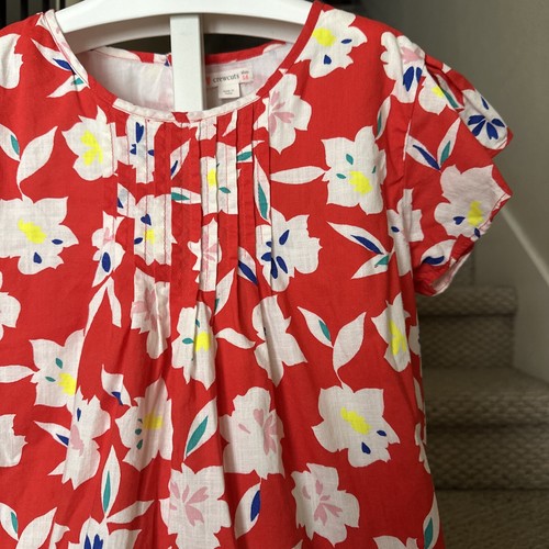 Crewcuts J.Crew Girls Red Floral Printed Shift Dress Fully Lined Size 14 - Picture 3 of 13
