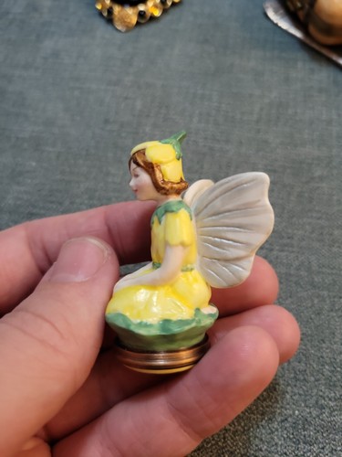 Rare Halcyon Days Porcelain & Enamel Figural Tooth Fairy Box - Picture 3 of 6