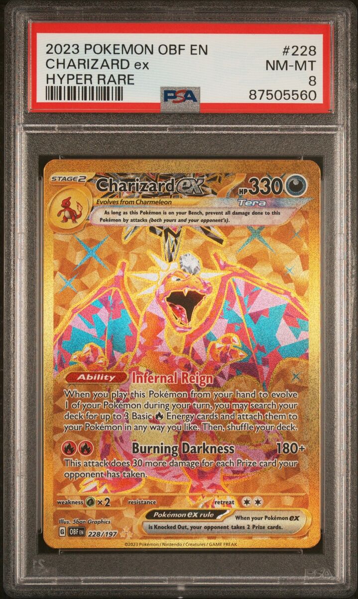 PSA 8 Charizard Ex Hyper Rare #228 2023 Pokemon Obf En PSA 8 Charizard Ex Hyper Rare #228 2023 Pokemon Obf En