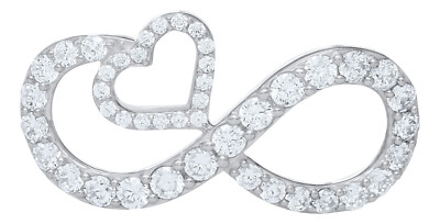 .925 Silver Eternal Love Pave Heart Clasp for Lestage Convertible Bracelet