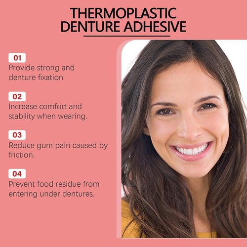 Adhesivo termoplástico para dentaduras postizas de larga duración 1-5 piezas, reajusta y aprieta suelto - Imagen 13 de 21