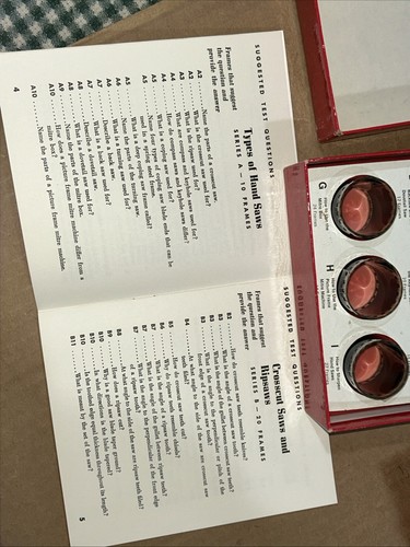 4 Boxen 50er Jahre Stanley Werkzeug Lernfilmstreifen. original Kartons mit Booklet. - Bild 14 von 22