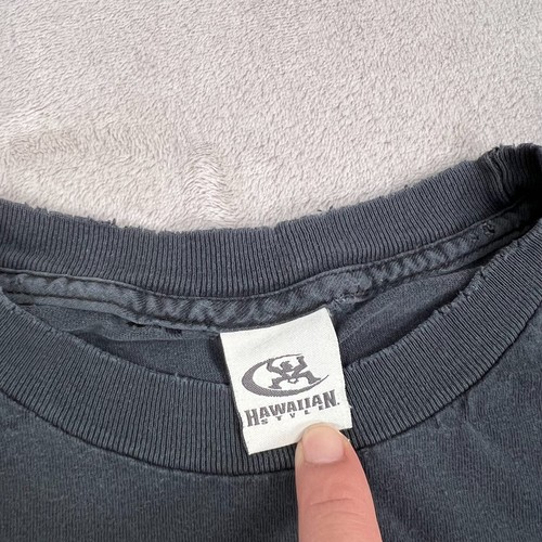 Vintage Hawaii Style Hemd Herren 2XL Schwarz Canoe Club Grafik Faded Distressed - Bild 6 von 18