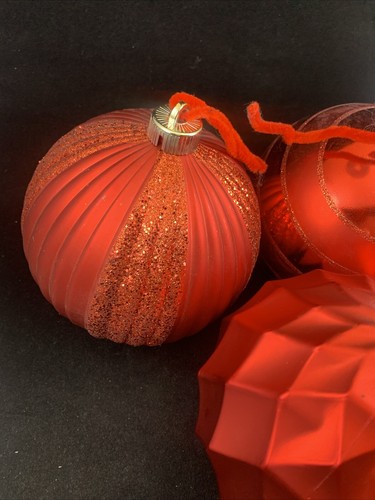 3 Jumbo Shatterproof Red Christmas Bulbs - Picture 2 of 4