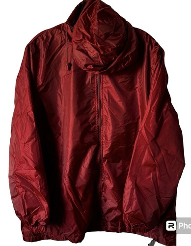 Totes Unisex rot Langarm Kapuze Reißverschluss vorne gefüttert Jacke Größe 2Large-neu. - Bild 9 von 10