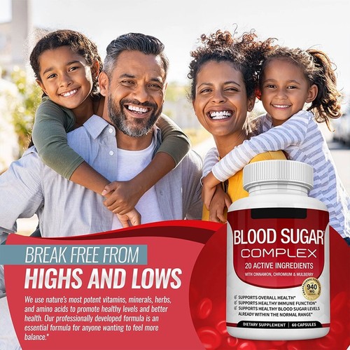 1~5 Pack BLOOD SUGAR BLEND SUPPORT Alpha Lipoic Acid & Cinnamon 20 Herbs Complex - Picture 3 of 9