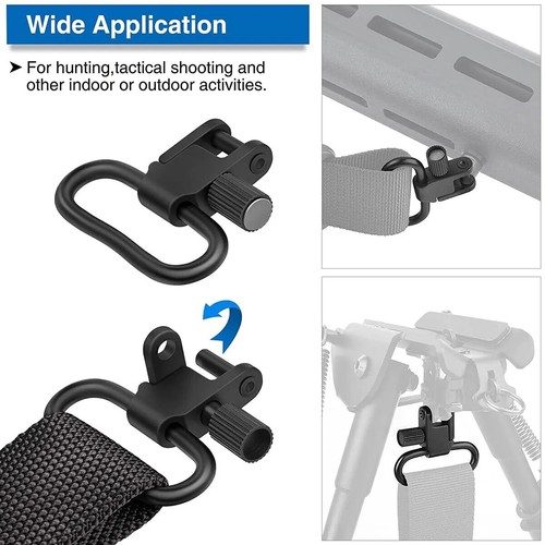 1"/1.25" Rifle Gun Sling Swivels Quick Detach Heavy Duty Steel Swivel Set 2/4Pcs - Bild 8 von 23