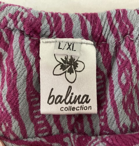 Vtg Balina Collection Women's One Shoulder Blouse sz L/XL Ruffles Gray/Fuchsia - Picture 5 of 8