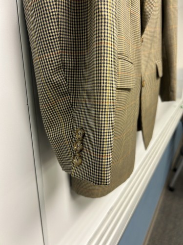 Magee Mens Size 42R Brown Check Muiticolor Pure Wool 2 Button Sport Coat Blazer - Picture 4 of 24