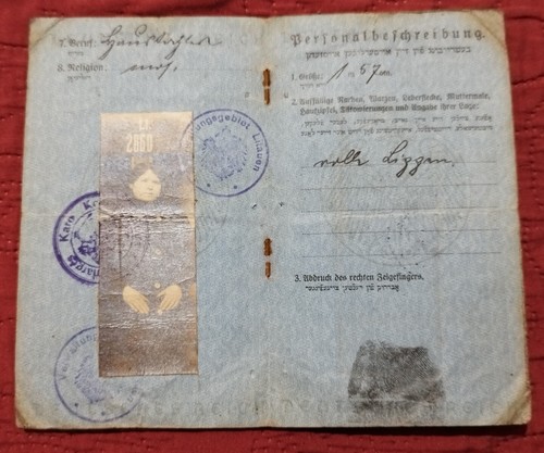 German and Yiddish Document- Lithuania under German occupation, WW1 1910s Jewish - Picture 3 of 14