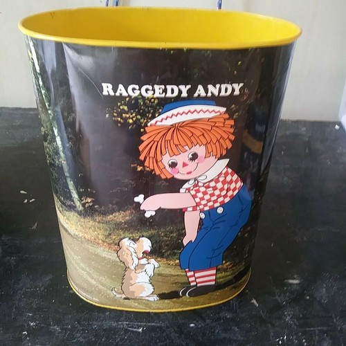 ESZ7469. Vintage: RAGGEDY ANN & ANDY METALL MÜLLEIMER Papierkorb Chienco 1973 = - Bild 5 von 9