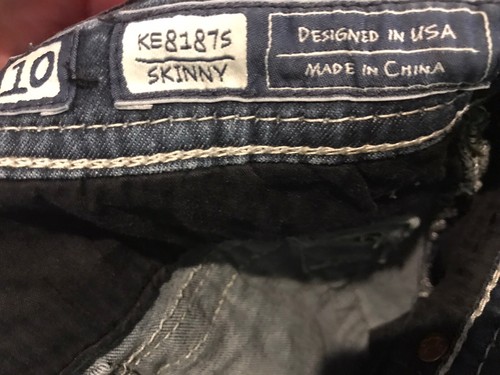Miss Me Girls Jeans 10 Denim Skinny Embroidered Pockets KE81875 Designed In USA - Picture 14 of 14