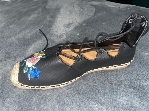 Comfort View Strappy Lace Up Black Floral Sandals Vanessa 05059 Size 7 1/2 Boho - Bild 7 von 13