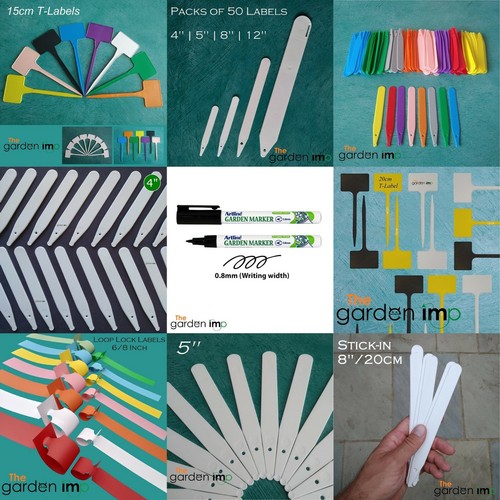 Etiquetas de plantas 4" plástico color de jardín bandeja de semillas tapón macetas marcador etiquetas caja 1000 - Imagen 5 de 31