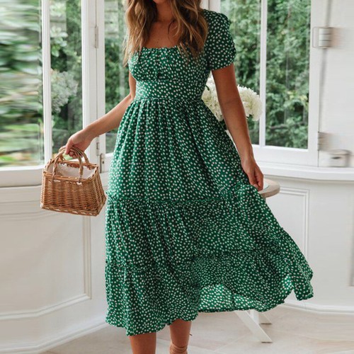 ✿ Langes Sommerkleid Im Bohemian-Stil Für Damen Langes Strandkleid Florales 〒 - Picture 16 of 20