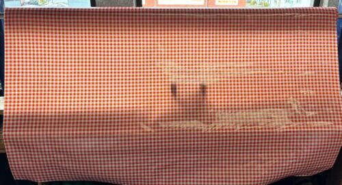 Oilcloth Fabric Gingham Checked Orange Sold in Yards or Bolts - Picture 2 of 2