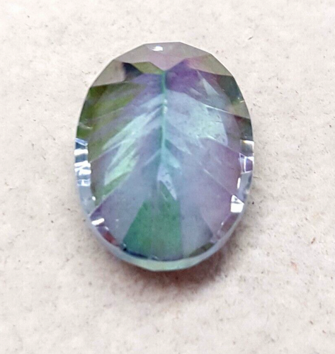 Topazio mistico arcobaleno multi 7,10 ct taglio concavo ovale sfaccettato pietra preziosa sfusa MST-2 - Foto 3 di 3