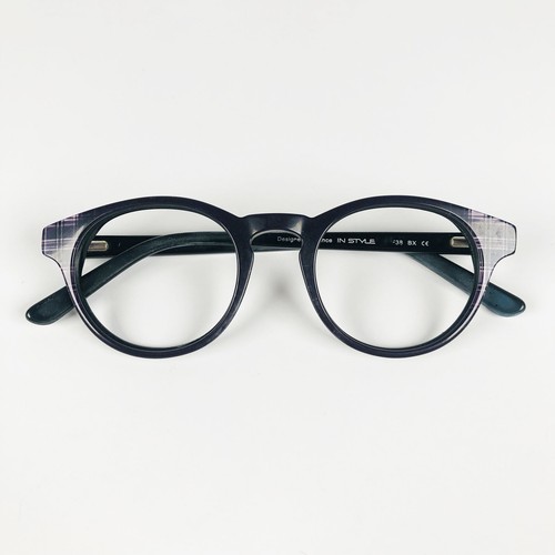 IN STYLE eyeglasses PURPLE KEYHOLE ROUND glasses frame MOD: RUBBED AWAY - Picture 7 of 12