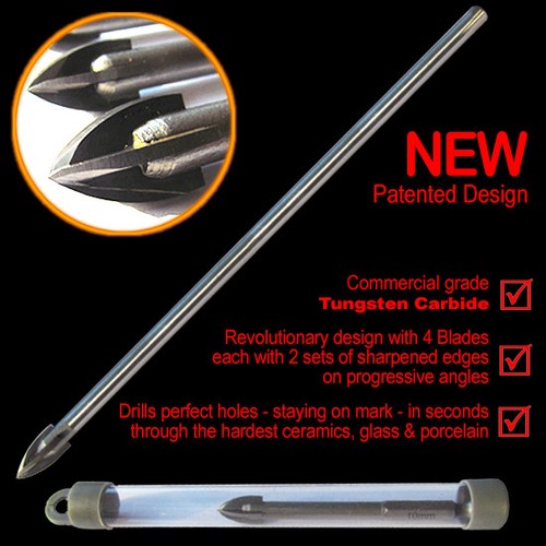 TILE DRILL BIT CERAMIC BRICK PORCELAIN GLASS SPEAR HEAD SHANK: 3mm 5mm 6mm 8 12 - Picture 29 of 30