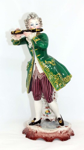 VINTAGE CAPODIMONTE STYLE PORCLEAIN FIGURINE 18TH C MUSICIAN Made Italy as found - Picture 2 of 24