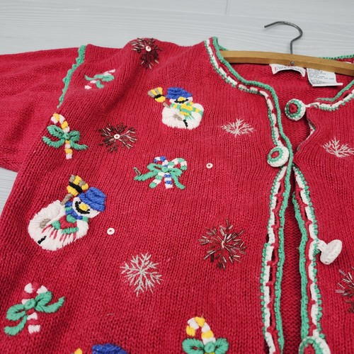 Vintage Nutcracker Christmas Knit Cardigan Sweater Womens Size Small - Picture 5 of 8