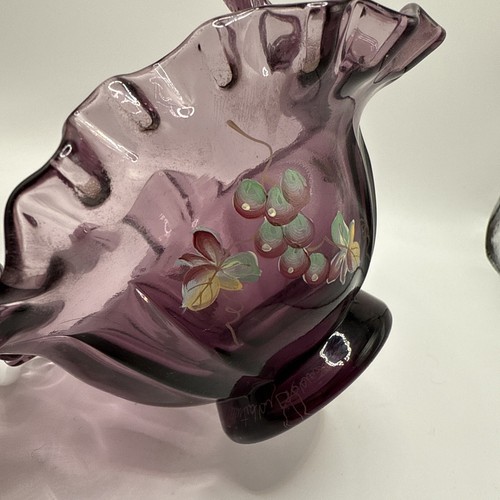 FENTON LILA BLUMENKORB - D. Robinson SIGNIERT. Top Zustand! - Bild 4 von 8