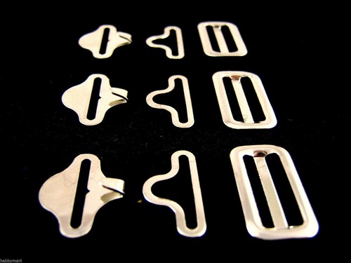 Bow Tie Clip Cravat Fastener Black or Silver For Neckties 19mm 3 Pc Set - CX65 - Picture 7 of 11