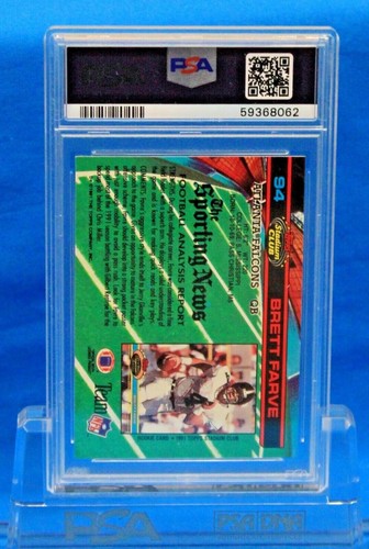 1991 STADIUM CLUB # 94 Brett Favre RC PSA 10 GEM MT # 59368062 ATLANTA FALCONS ! - Picture 2 of 2