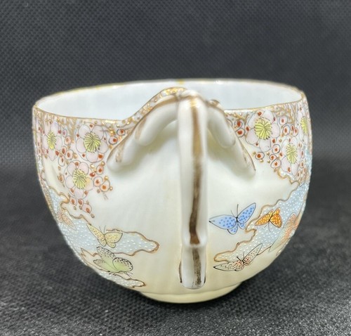 "Dancing Butterflies" RARE Hand Painted,Scalloped Demitasse Set. - Picture 10 of 11