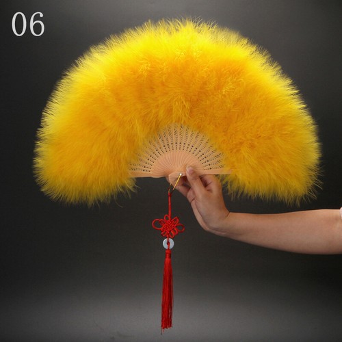 Colorful Large Folding Feather Fan Wedding PROM Party Costume Fancy Dress 1920s - Picture 7 of 30