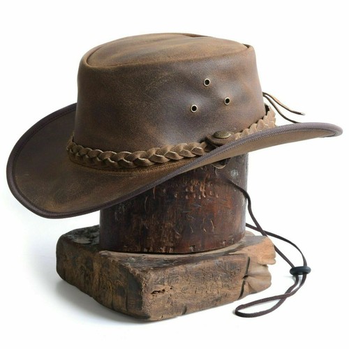 Safari Crazy Leather Hats Outback Traveller Hat - Picture 29 of 38
