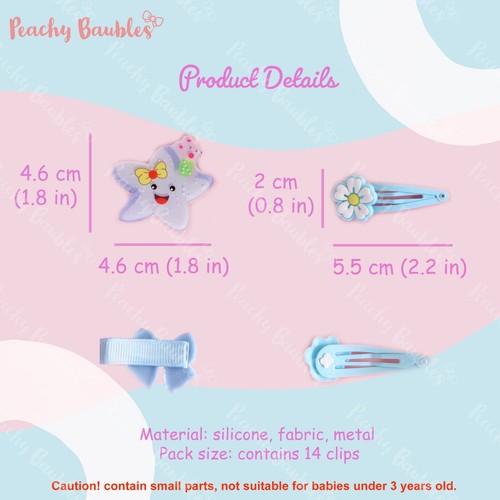 Girls Hair Accessories Set Hairpins Clips Slides Cute Kids Baby Toddler Gift UK - Picture 8 of 16