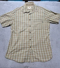 Vintage Woolrich Short Sleeve Button Up Shirt Mens Large Plaid Collared 80s