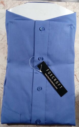 Foxcroft faltenfreies klassisches Fit Damengröße 10 Hemd blau Langarm neu mit Etikett Vintage - Bild 3 von 4