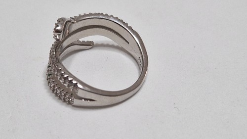 Anello fascia Serpente donna ARGENTO S925 con zirconi occhi verdi misura 18 - Foto 5 di 7