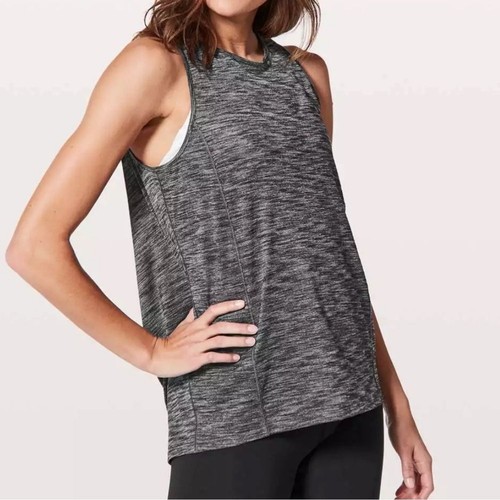 Lululemon Low Key Dark Gray Space-Dye Drape Back Tank size large - Picture 2 of 7