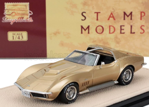 wonderful resin-modelcar 1/43 CHEVROLET CORVETTE L88 T-ROOF-COUPE - open - gold - Picture 1 of 2