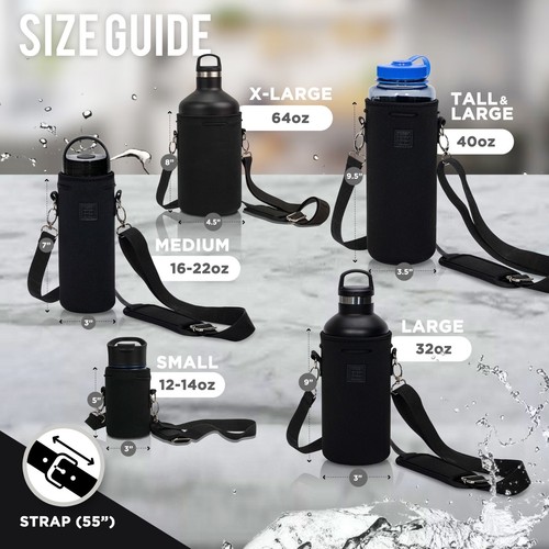 Made Easy Kit Neoprene Water Bottle Carrier Holder w/ Adjustable Shoulder Strap - Picture 184 of 309