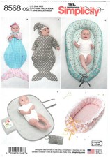 2018 Simplicity 8568 Baby Accessories Swaddle Sack Changing Pad Baby Nest uncut