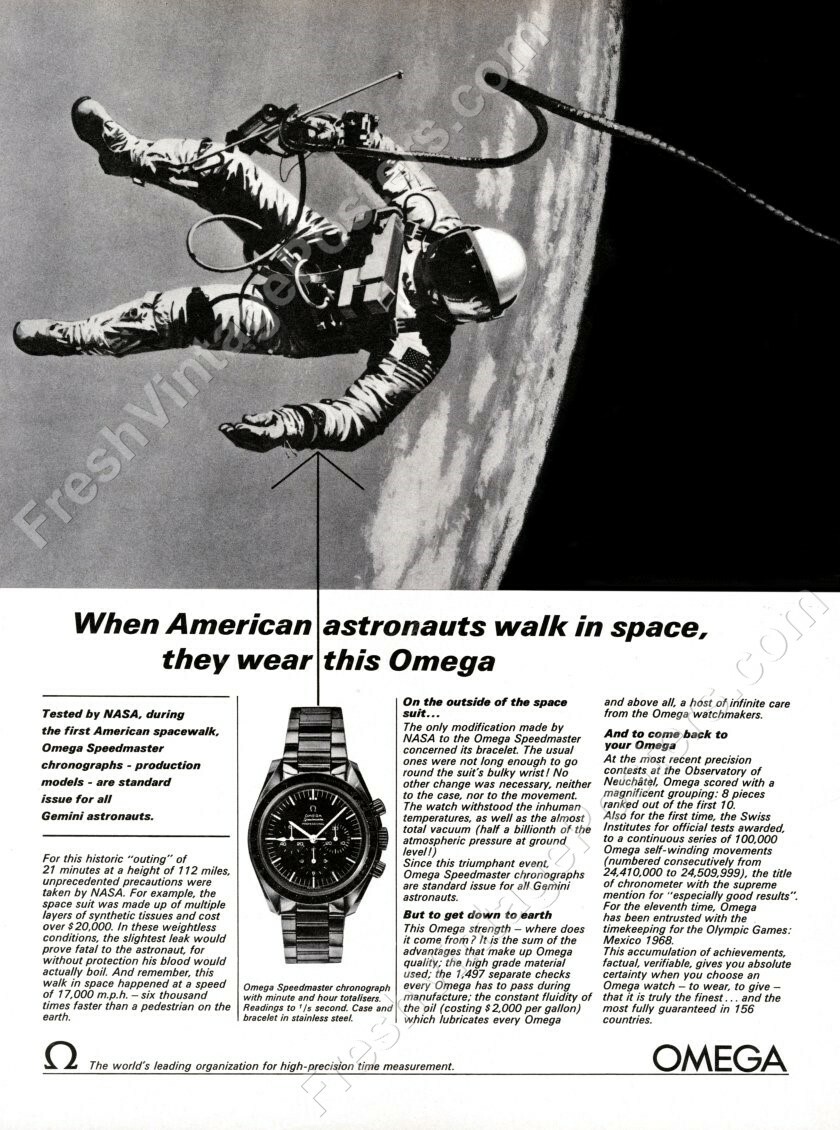 1960s Omega Speedmaster 1st NASA Gemini astronaut moon watch NEW