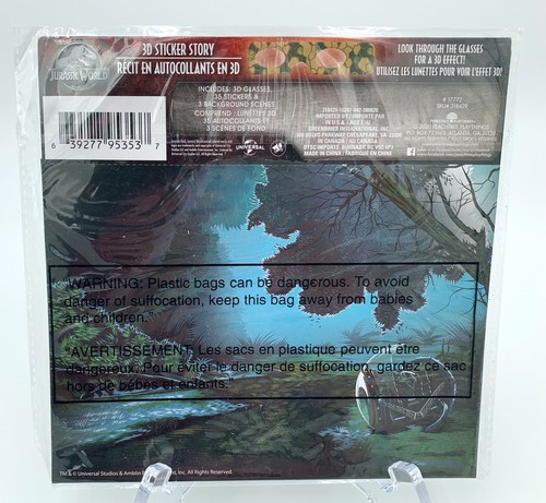 Jurassic World 3D Effect Sticker Story 3D Glasses 35 Stickers 3 Scenes - Picture 2 of 2