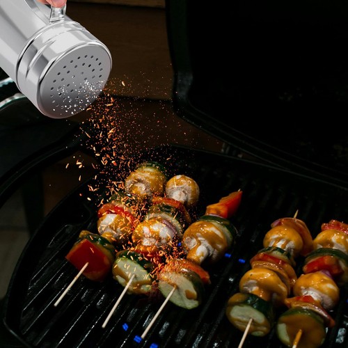 2 Pcs 14oz Stainless Steel Salt and Pepper Shakers Seasoning Jar with Handle - 第 2/7 張圖片